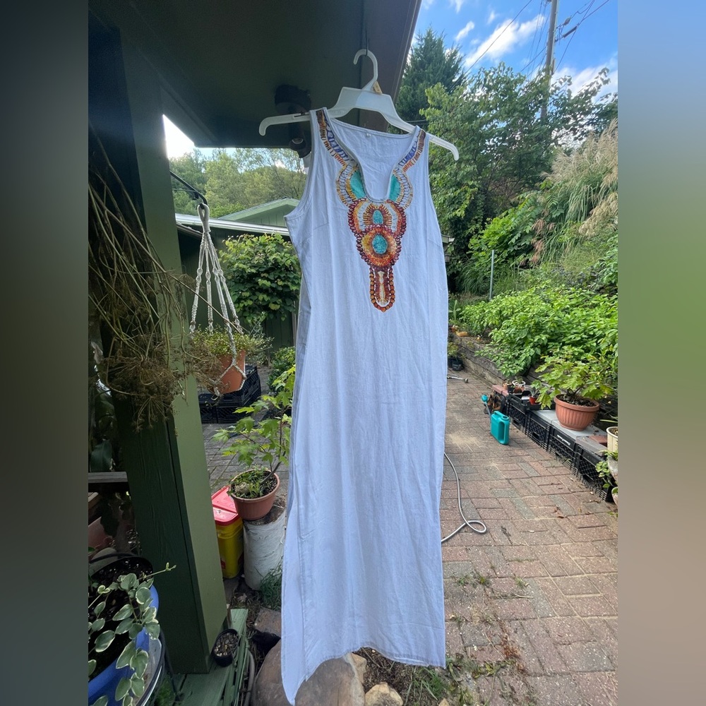 White Boho Maxi Dress